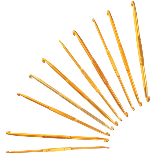 10 Pcs Aluminum Crochet Hook Ergonomic Handle Hooks Diy 2
