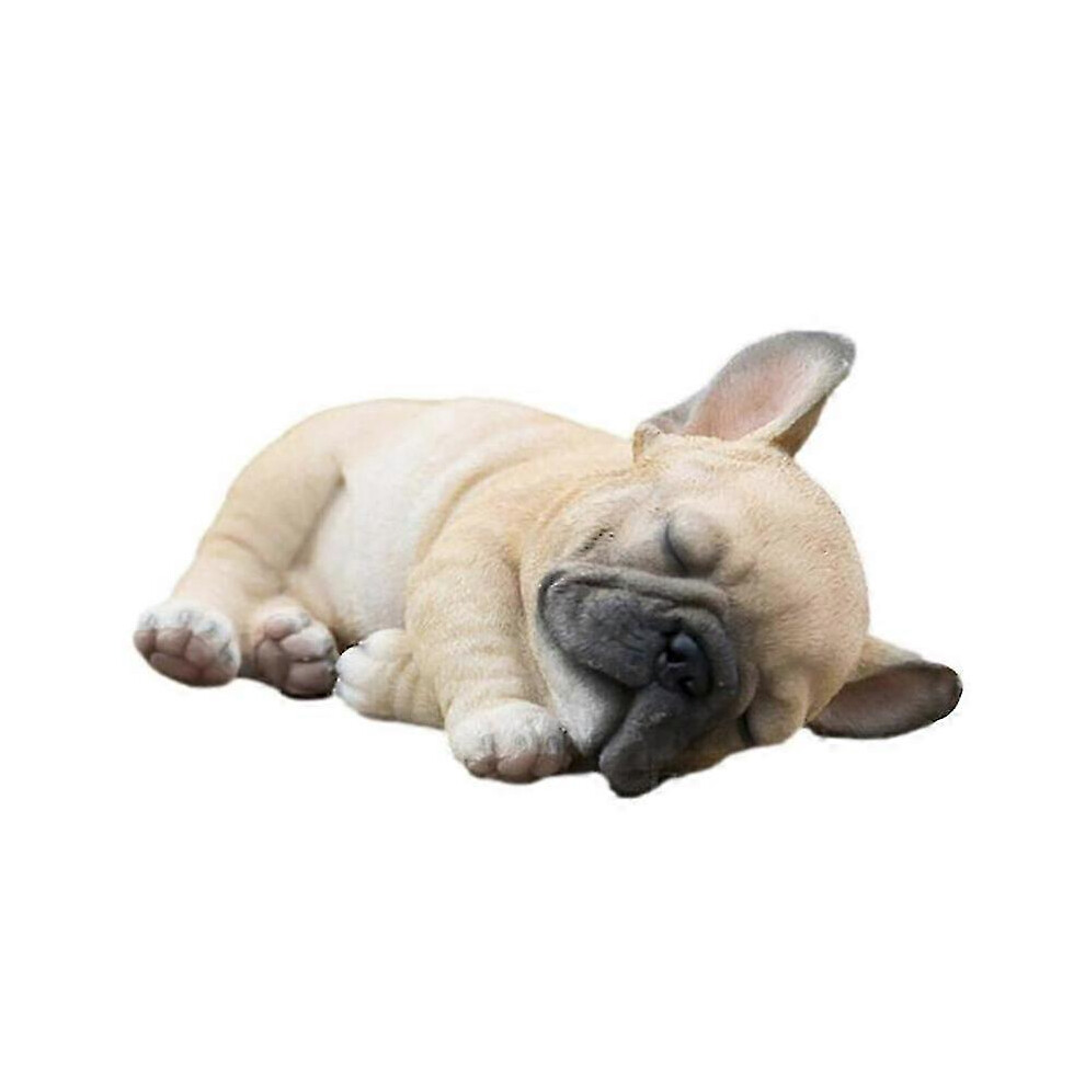 Kikidex (As Show, One Size) French Bulldog Sculpture Ornament Dog Statue Figurine Outdoor Garden Decor Gift -Lying Dog