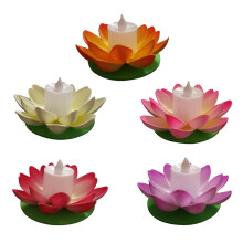 5St 11,5 Cm Leds Drivna Lotus Vattenlilja Pooldekoration