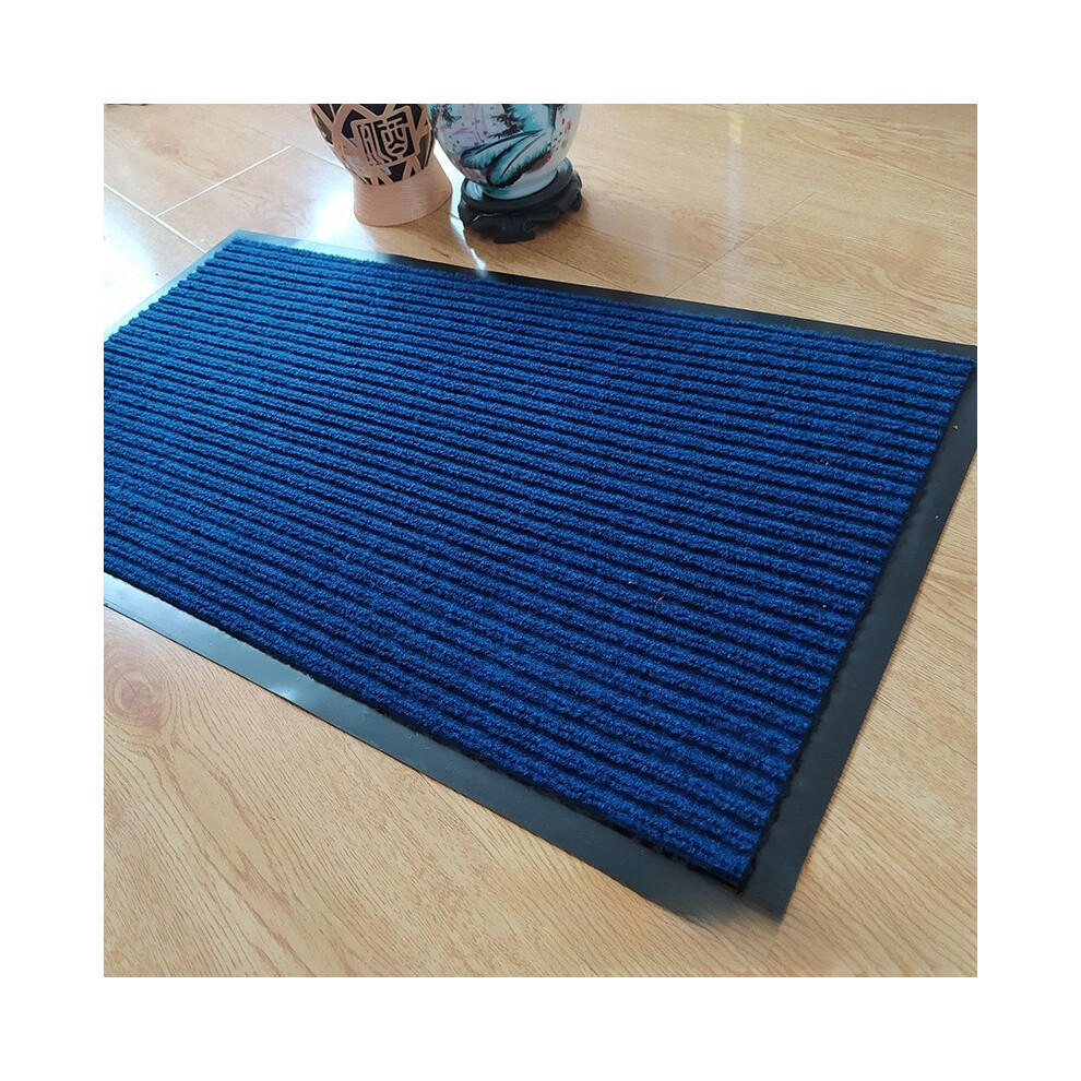 (Blue, 40x60cm) Striped Double Floor Mat With Water Washable Surface For Kitchen Hallway Decor-image-OPC-PMHN8VW-NEW