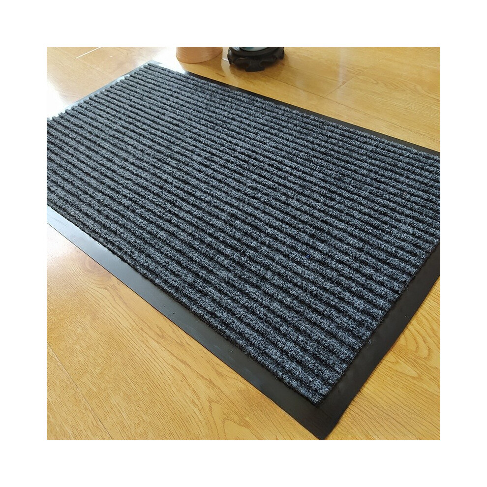 (Gray, 60x90cm) Striped Double Floor Mat With Water Washable Surface For Kitchen Hallway Decor-image-OPC-PMHN8VS-NEW