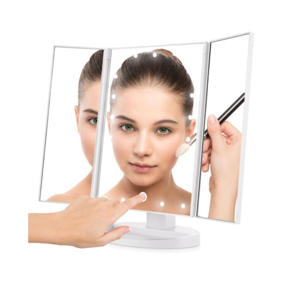 21 Trifold Easehold Led Lighted Touch Screen Tabletop Makeup Vanity Mirror