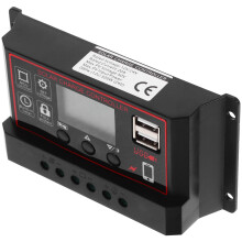 20A 12V 24V Solarladeregler Mit LCD USB Für Batterie PV Schwarz