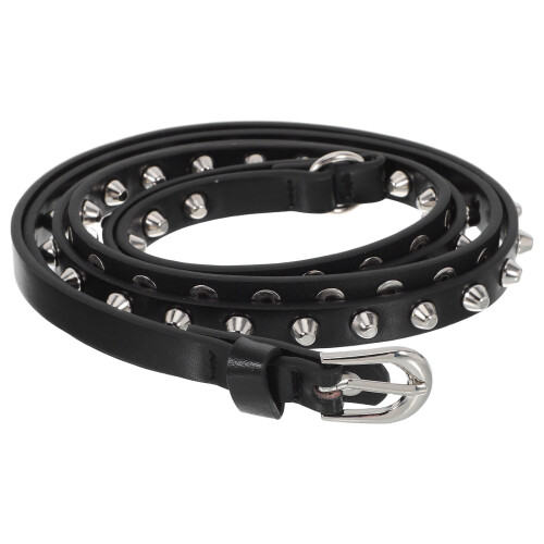 Schwarzer Nieten Gürtel Punk Style Kunstleder