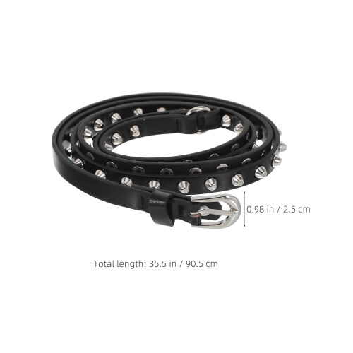 Schwarzer Nieten Gürtel Punk Style Kunstleder 1