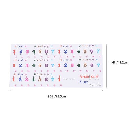 2 Sheets Beginner Design Piano Key Recognition Stickers 1