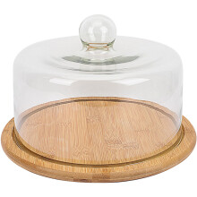 plateau à gâteau dôme en verre pour présentation rangement