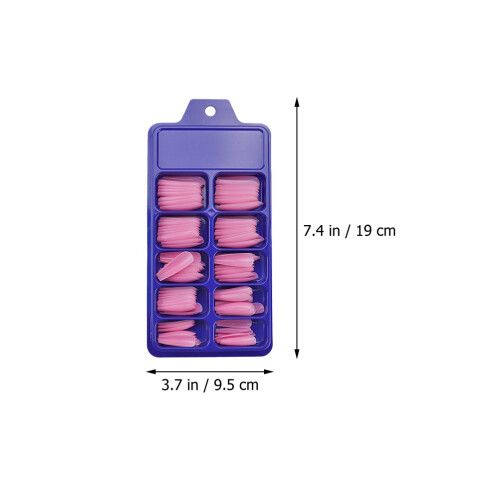200St Roze Coffin Nail Tips Plastic Nepnagels Voor Bruiloft 1