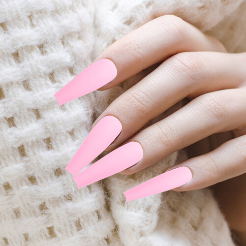 200St Roze Coffin Nail Tips Plastic Nepnagels Voor Bruiloft 2