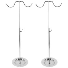2Stk Edelstahl Kleiderhaken Garderobenständer Silber Display