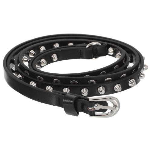 Schwarzer Nieten Gürtel Punk Style Kunstleder