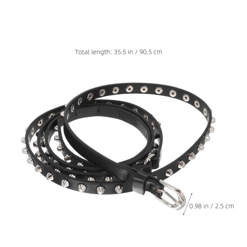 Schwarzer Nieten Gürtel Punk Style Kunstleder 2