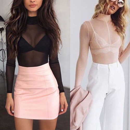 Women Langarm Bodycon Einteiler Korsett Dessous 2