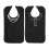 2Pcs Portable Waterproof Feeding Bibs For Adults Elders Black 1