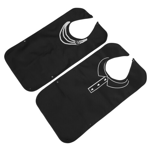 2Pcs Portable Waterproof Feeding Bibs For Adults Elders Black 2