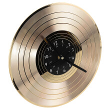 Retro Schallplattenförmige Wanduhr 12 Zoll Gold Für Wohnzimmer Schlafzimmer