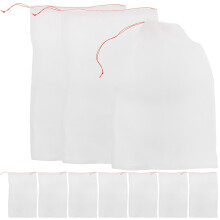 10St Nylon Mesh Filterbeutel Mit Zugband Für Aquarium Garten Teich
