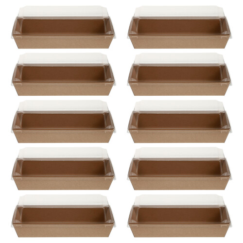 10Pcs Rektangulära Kraftpappers Förpackningslådor Med Transparent Lock 2