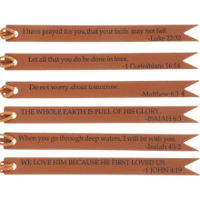 6Pcs Light Brown PU Bookmarks Bible Markers for Men Women