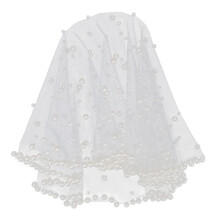 White Pearl Sluier Bruidssluier Kort Haaraccessoire Huwelijk