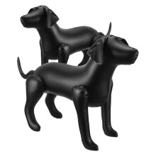 2St Zwart PVC Luchtgevulde Hondmodel Voor Kinderdecor En Thuis
