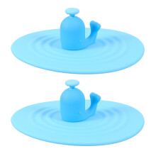 2Pièces Couvercles Silicone Antifuite Pour Mug Bleu Décor