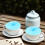 2Pièces Couvercles Silicone Antifuite Pour Mug Bleu Décor 2