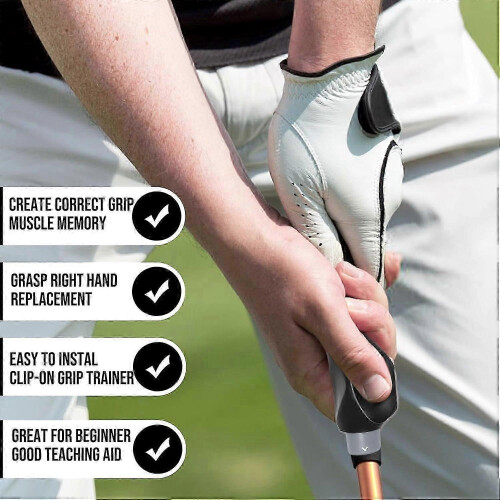 (As show, One size) Clip-On Golf Grip Trainer, Golf Swing Training Aid for Improving Proper Hand Positioning 1