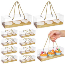 10Pcs Äggula Puff Förpackningar Bärbara För Kakor Chokladbollar