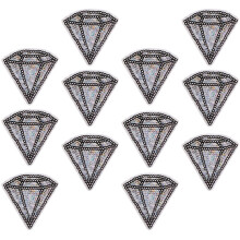 12 creatieve pailletten patches met diamantpatroon