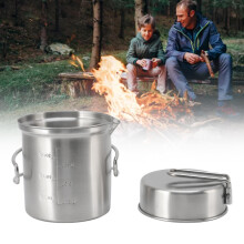 Edelstahl tragbares Außen-Holzofen-Kochgeschirr-Set, 500 g