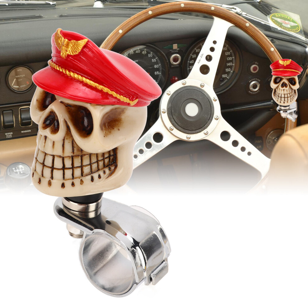 Skull Metal Resin Steering Wheel Spinner 3Cm Diameter Red 4991356647024