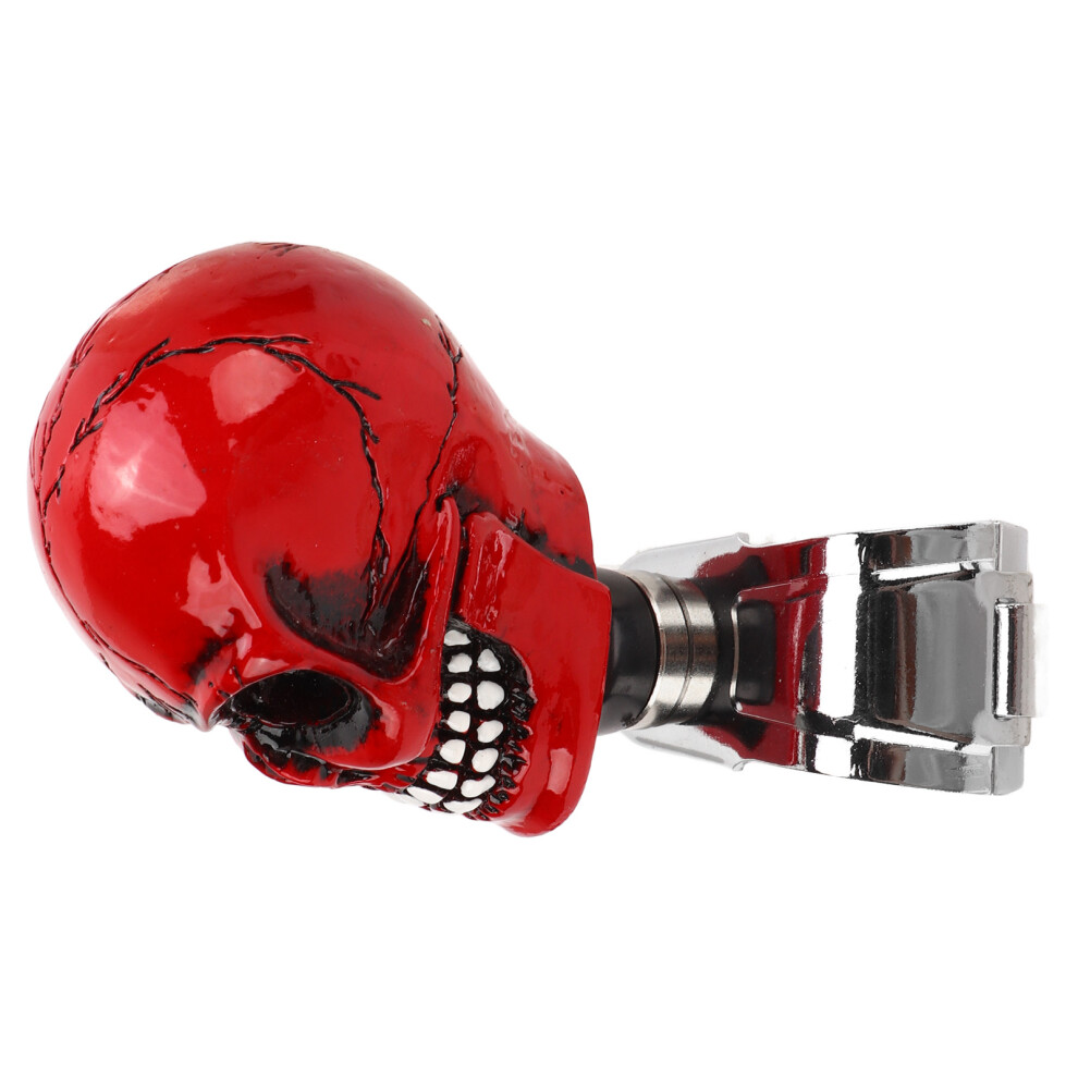 3Cm Skull Shape Resin Steering Spinner Knob For Cars & More Red 5041356647155