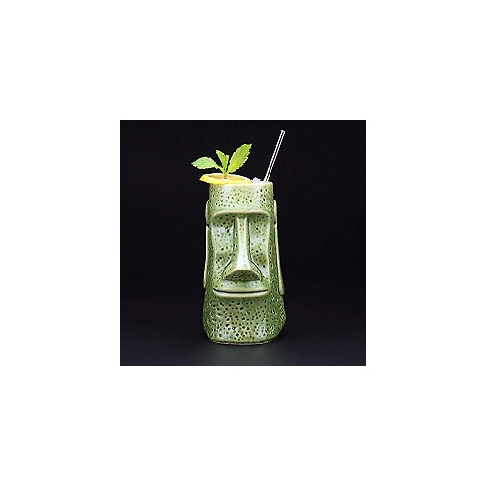 Kikidex (As Show, One Size) 700Ml/Tiki Mugs Cocktail,Cute Exotic Cocktail Glasses Tiki Bar Professional Hawaiian Party Barware(Green) Green