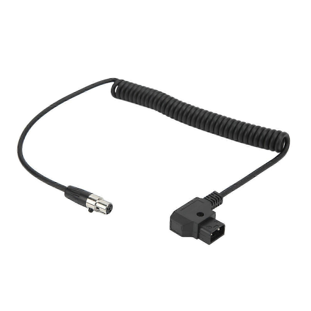 Kikidex (As Show, One Size) D Tap Male To 4 Pin Mini Xlr Adapter Power Coiled Cable For Tvlogic Monitor Power Cord 12V