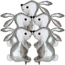 5Pcs Bunny Foil Balloons For Easter Celebration