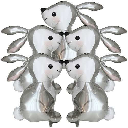 5Pcs Bunny Foil Balloons For Easter Celebration
