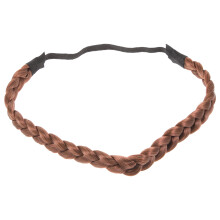 Coffee Braided Elastic Headband for Girls Women Natural Look