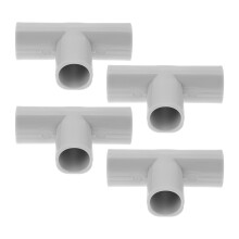 4St Stycke Tee PVC-Förbindningsdelar T- 3-Vägs Ljust Grå