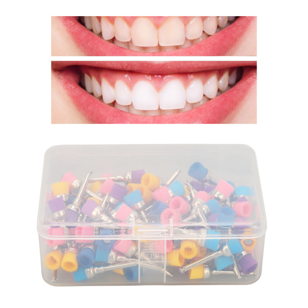 100pcs Dental Polishing Brushes Disposable, 7mm, Mixed Colors