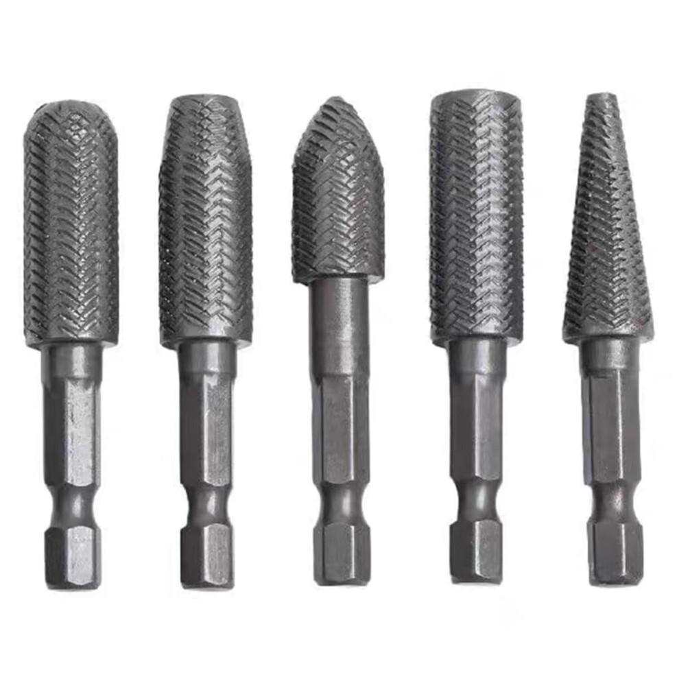 Rotary Rasp File Set 5 Pcs Steel Carving Bits For Metal And Wood Grinding Woodworking 9067246424510