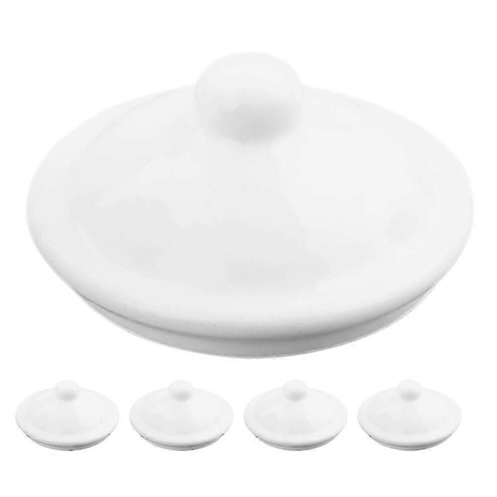 Kikidex (As Show, One Size) Reusable Coffee Mug Lid Enamel White For Everyday Use Spill Prevention 5Pcs