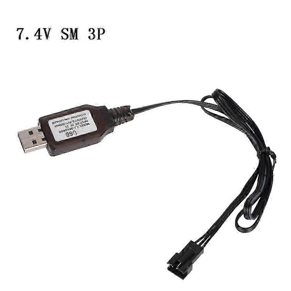 Kikidex (As Show, One Size) Compatible-6.4V/7.4V Charger Li-Ion Battery Sm-3P Rc Toys Remote Control Toy Sm3p Portable Usb Charger