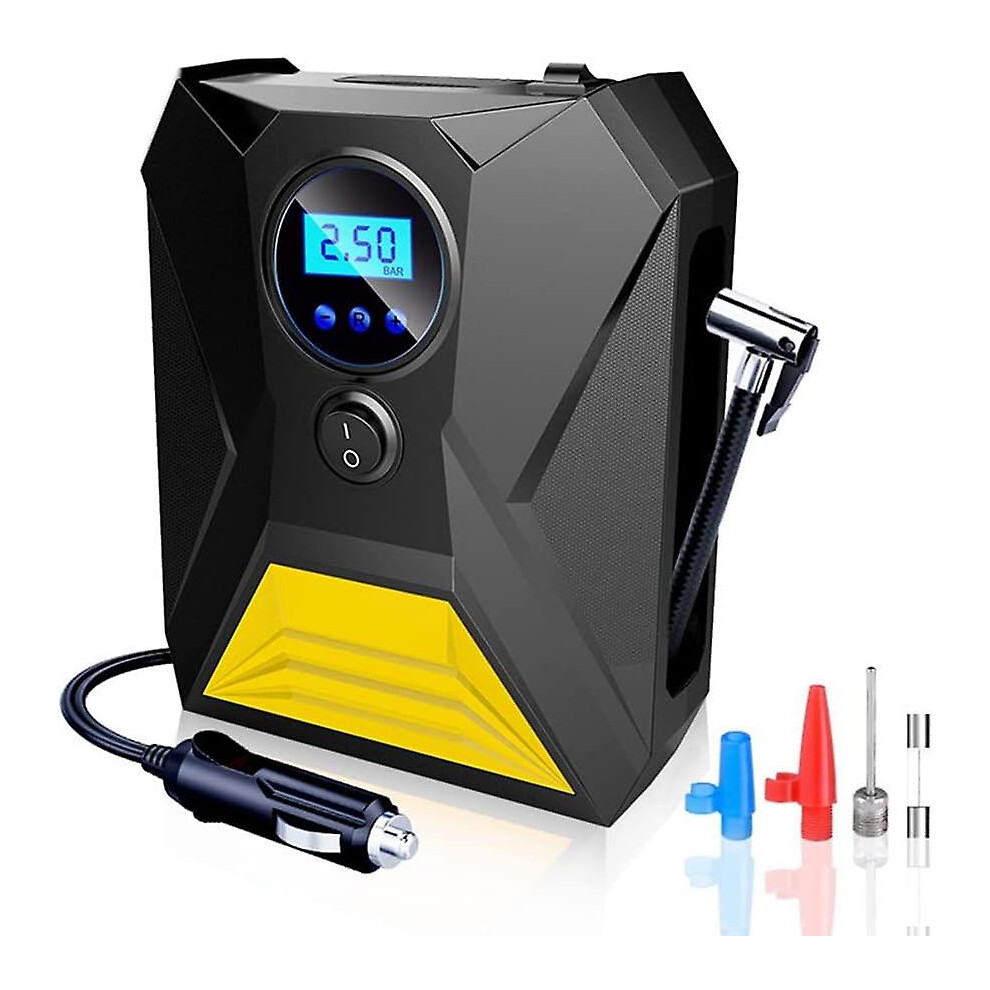 Kikidex (As Show, One Size) Car Tire Inflator, 12V Portable Air Compressor With Memory Function, Fast Inflation Compressor For Bicycle