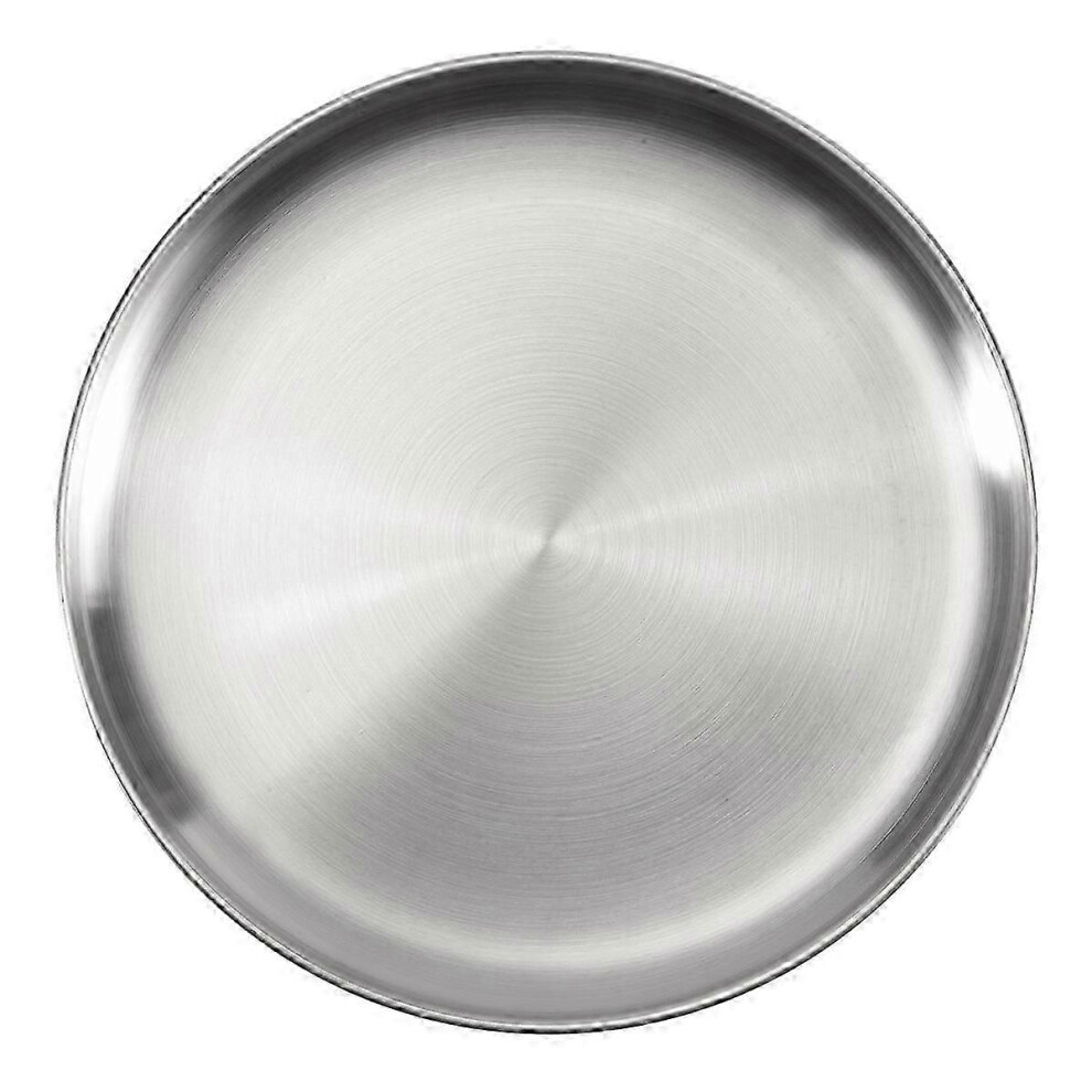 Kikidex (As Show, One Size) 30Cm Stainless Steel Bone Spitting Dish Silver Shallow Tray