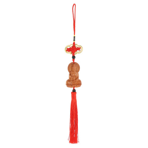 Guanyin Bilanhängen Solid Träsnitt Anhängare Buddha