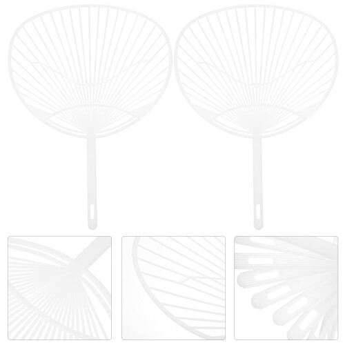 10Pcs Japansk Väderkvarn Diy Set Handfläkt (Vit) 1