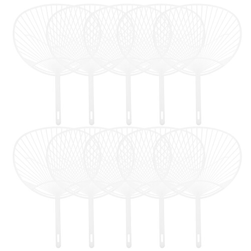 10Pcs Japansk Väderlek Diy Set Handfläkt (Vit) 2