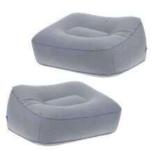 2 Stycken Luftfylld Fotpall PVC Fotmassagestol För Utebruk Resa (Grå)