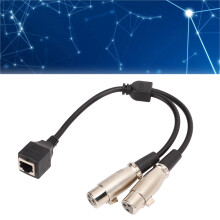 Cable de 9,8 pulgadas con dos conectores XLR hembra de 3 pines a RJ45